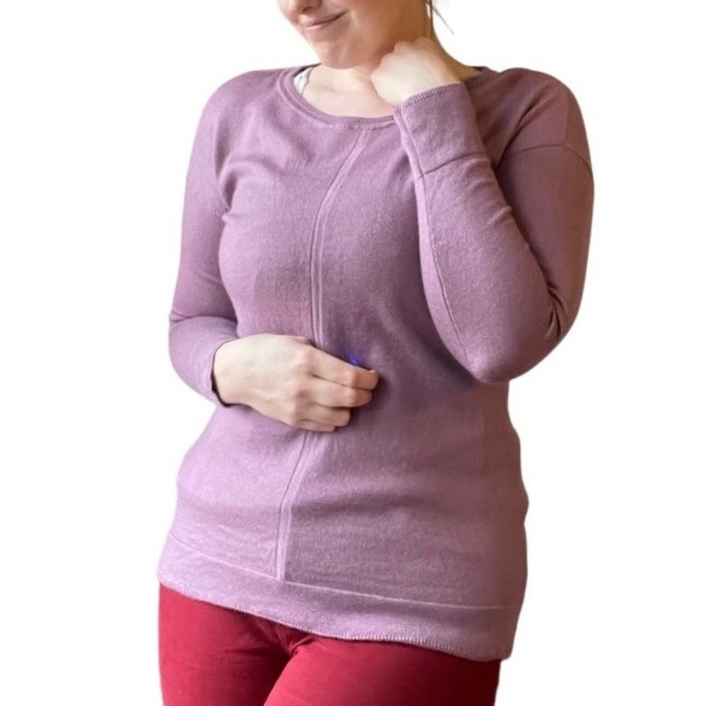 Talbots | Light Purple Pure Merino Wool Crew Neck Long-Sleeved Sweater Medium